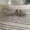 Silver-Tone Open Ring for Women, Wide Ribbed Band or Chunky Twist Design