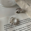 Silver-Tone Open Ring for Women, Wide Ribbed Band or Chunky Twist Design