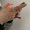 Silver-Tone Open Ring for Women, Wide Ribbed Band or Chunky Twist Design