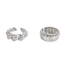 Silver-Tone Open Ring for Women, Wide Ribbed Band or Chunky Twist Design