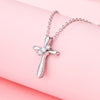 Cross Pendant for Women, Silver-Tone Copper Design with Zircon Accents, Pendant Only - Product view 1