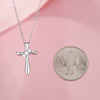 Cross Pendant for Women, Silver-Tone Copper Design with Zircon Accents, Pendant Only - Product view 2
