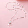 Cross Pendant for Women, Silver-Tone Copper Design with Zircon Accents, Pendant Only - Product view 4