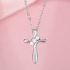 Cross Pendant for Women, Silver-Tone Copper Design with Zircon Accents, Pendant Only - White gold cross pendant (without chain)