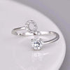 Initial Letter Ring, Silver-Tone Metal with Clear Accents, Adjustable, A-Z