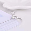 Initial Letter Ring, Silver-Tone Metal with Clear Accents, Adjustable, A-Z