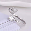 Initial Letter Ring, Silver-Tone Metal with Clear Accents, Adjustable, A-Z