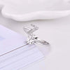 Initial Letter Ring, Silver-Tone Metal with Clear Accents, Adjustable, A-Z
