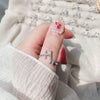 Initial Letter Ring, Silver-Tone Metal with Clear Accents, Adjustable, A-Z