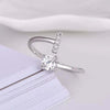 Initial Letter Ring, Silver-Tone Metal with Clear Accents, Adjustable, A-Z
