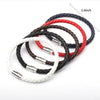 Braided Strap Bracelet with Magnetic Clasp, Handmade Design in Black, Red, Brown, White or Dark Blue - Product view 2