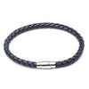 Braided Strap Bracelet with Magnetic Clasp, Handmade Design in Black, Red, Brown, White or Dark Blue - Product view 5