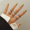 Stacking Ring Set for Women, Black, Gold-Tone and Silver-Tone Geometric Band Designs