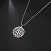 Openwork Ring Pendant Necklace, 304 Stainless Steel Swirl Design on a Box Chain, Gold or Steel Tone - Product view 2