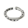 Star Ring for Women, Silver-Tone Open Bands with Engraved, Colorful or Clear Accent Designs