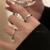 Stacking Ring Set for Women, 3-Piece Silver-Tone Engraved and Sculpted Bands