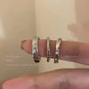 Stacking Ring Set for Women, 3-Piece Silver-Tone Engraved and Sculpted Bands