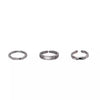 Stacking Ring Set for Women, 3-Piece Silver-Tone Engraved and Sculpted Bands