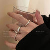 Stacking Ring Set for Women, 3-Piece Silver-Tone Engraved and Sculpted Bands