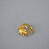 Leaf Wrap Ring, Copper with Gold-Plated Finish, Textured Adjustable Open Band