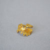 Leaf Wrap Ring, Copper with Gold-Plated Finish, Textured Adjustable Open Band