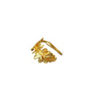 Leaf Wrap Ring, Copper with Gold-Plated Finish, Textured Adjustable Open Band