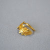 Leaf Wrap Ring, Copper with Gold-Plated Finish, Textured Adjustable Open Band