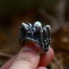 Spider Ring for Men, Silver-Tone Sculpted Spider and Web Statement Band