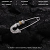 Safety Pin Pendant, Silver-Tone Copper Design with Ornamental Scroll Detail, Pendant Only - Tang grass pin pendant (copper plating color separation) / Copper