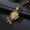 Sunflower Pendant Necklace for Women, Gold-Tone Titanium Steel Design with Sparkling Accents - Product view 2
