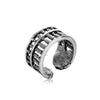 Open Ring for Men, Assorted Silver-Tone and Black Skull, Snake, Feather and Textured Band Designs