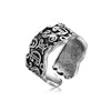Open Ring for Men, Assorted Silver-Tone and Black Skull, Snake, Feather and Textured Band Designs