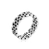 Open Ring for Men, Assorted Silver-Tone and Black Skull, Snake, Feather and Textured Band Designs