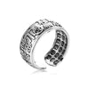 Open Ring for Men, Assorted Silver-Tone and Black Skull, Snake, Feather and Textured Band Designs