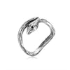 Open Ring for Men, Assorted Silver-Tone and Black Skull, Snake, Feather and Textured Band Designs