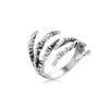 Open Ring for Men, Assorted Silver-Tone and Black Skull, Snake, Feather and Textured Band Designs