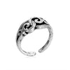 Open Ring for Men, Assorted Silver-Tone and Black Skull, Snake, Feather and Textured Band Designs