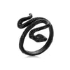Open Ring for Men, Assorted Silver-Tone and Black Skull, Snake, Feather and Textured Band Designs