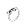 Open Ring for Men, Assorted Silver-Tone and Black Skull, Snake, Feather and Textured Band Designs