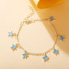 Tassel Anklets for Women, Alloy Designs with Star, Colored Bead and Pearl-Style Detail Options - Luminous Pentagram Tassel Anklet
