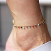 Tassel Anklets for Women, Alloy Designs with Star, Colored Bead and Pearl-Style Detail Options - (Gold) Colorful Bead Tassel anklet
