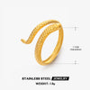 Snake Ring, Stainless Steel with Textured or Polished Finish, Gold-Tone or Silver-Tone, 25 Styles
