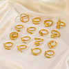 Snake Ring, Stainless Steel with Textured or Polished Finish, Gold-Tone or Silver-Tone, 25 Styles