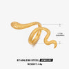 Snake Ring, Stainless Steel with Textured or Polished Finish, Gold-Tone or Silver-Tone, 25 Styles