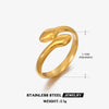 Snake Ring, Stainless Steel with Textured or Polished Finish, Gold-Tone or Silver-Tone, 25 Styles