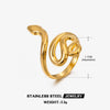 Snake Ring, Stainless Steel with Textured or Polished Finish, Gold-Tone or Silver-Tone, 25 Styles