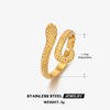 Snake Ring, Stainless Steel with Textured or Polished Finish, Gold-Tone or Silver-Tone, 25 Styles