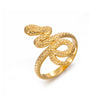 Snake Ring, Stainless Steel with Textured or Polished Finish, Gold-Tone or Silver-Tone, 25 Styles