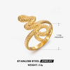Snake Ring, Stainless Steel with Textured or Polished Finish, Gold-Tone or Silver-Tone, 25 Styles