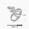 Snake Ring, Stainless Steel with Textured or Polished Finish, Gold-Tone or Silver-Tone, 25 Styles